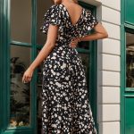 New Arrivals 2026 Summer Elegant Round Neck Tie-Up Ruffle Polka Dot Midi Dress
