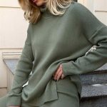women sweater pullover knitwear winter high neck cotton knitted designer knit sweater