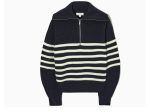 lapel collar knitwear women lantern sleeve striped casual oversize elegant knitted sweater tops