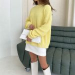 Women's knitwear o-neck loose solid color fall winter oversize pullover elegant sweaters
