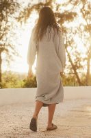 High quality elegant round neck knitwear button temperament commuter ladies sweater long maxi knitted dress for women