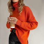 women sweater pullover knitwear winter high neck cotton knitted designer knit sweater