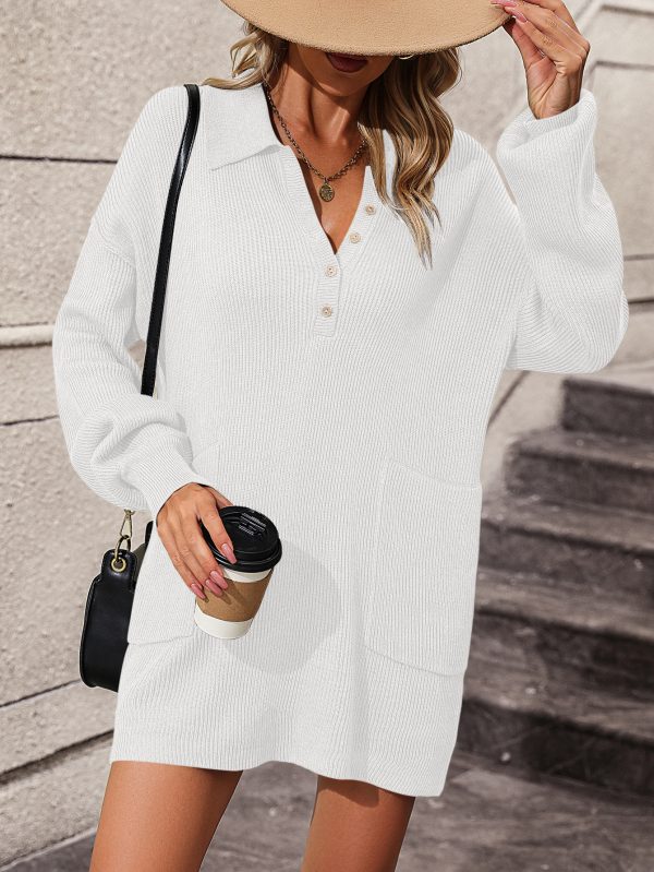 Knitwear spring fall elegant casual Long hoodie cashmere knit dress women 2026