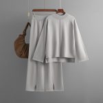 2026 Pullover Round Neck Jumper Palazzo Pants Women Loungewear Pajama Outfits Fall Winter Knit Sweater Two Piece Set