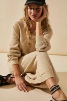 High quality elegant round neck knitwear button temperament commuter ladies sweater long maxi knitted dress for women