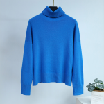 casual knitwear solid color turtleneck long women oversize elegant sweaters