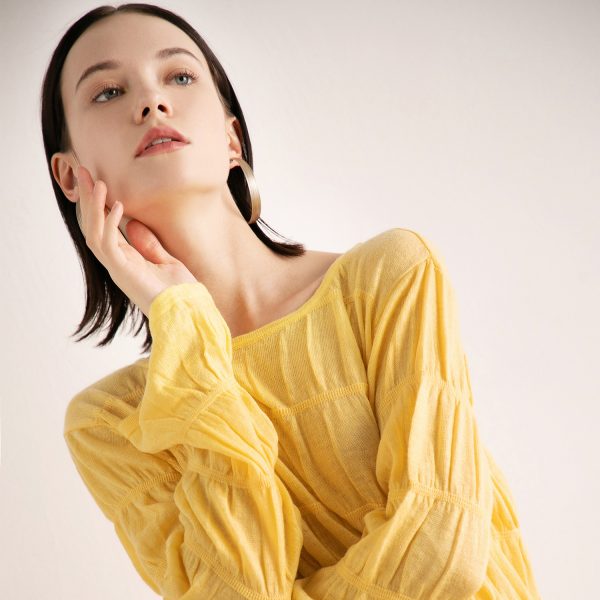Spring Autumn crew-neck knitwear solid color lazy style long sleeve pullover knitted sweater