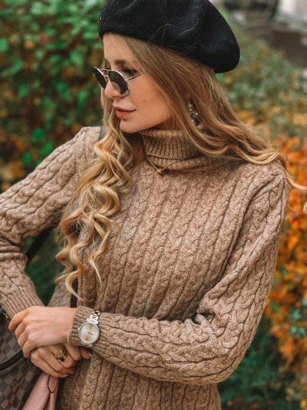 thicken mohair knitwear solid color Turtleneck pullover knitted sweaters