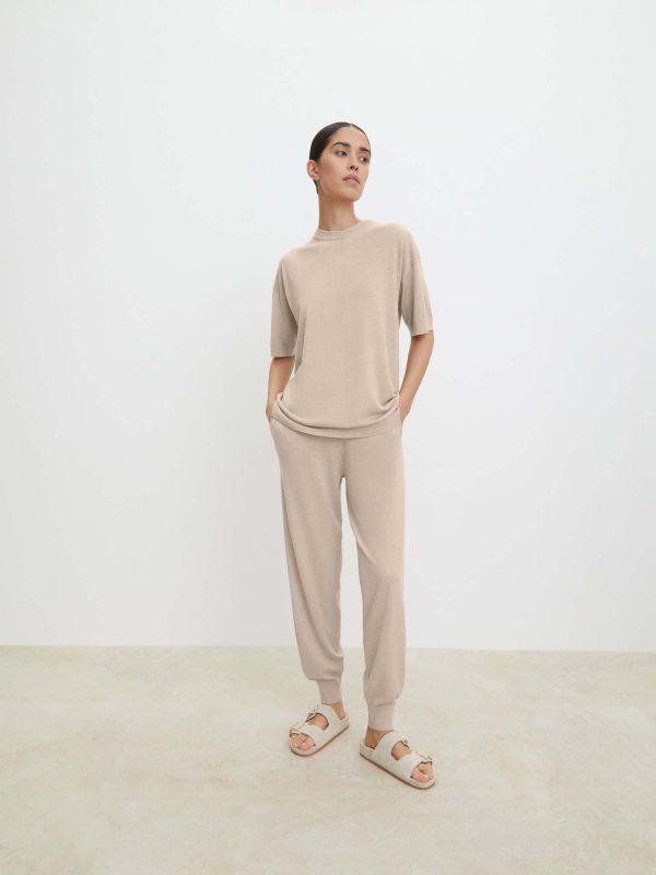 spring summer casual basic knitwear o-neck short sleeve loose knitted women elegant sweaters