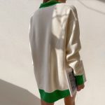High quality contrast color Loose Knitwear sweater Tops Y2K style Oversize Long Sleeve V Neck Ladies Cardigan