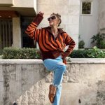 autumn winter thicken half collar Zipper knitwear pullover loose casual color blocking sweater mujer 2026