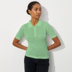 pure color cashmere sweater turn down collar elegant designer knit polo jumper for women