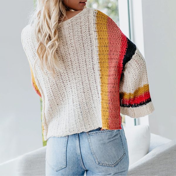 spring summer women's knitwear off shoulder collar bat sleeve sweaters hollow out pullover jumpers