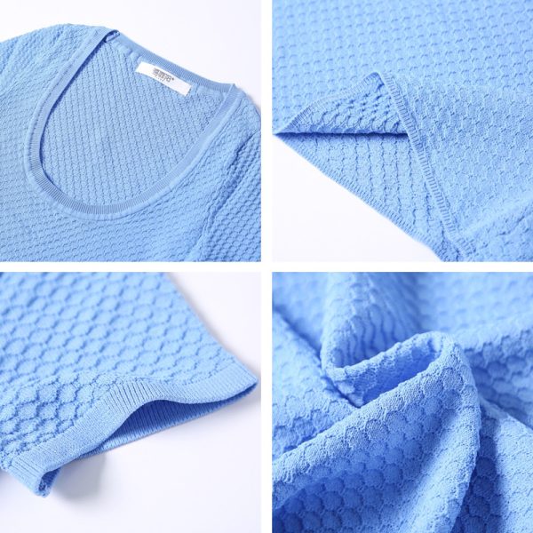 Spring summer solid color base knitted thin shirts women pullover tank tops casual slim waist cropped sweaters