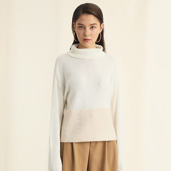Fashion autumn winter turtleneck women knitted long sleeve thermal pullover knitted sweater