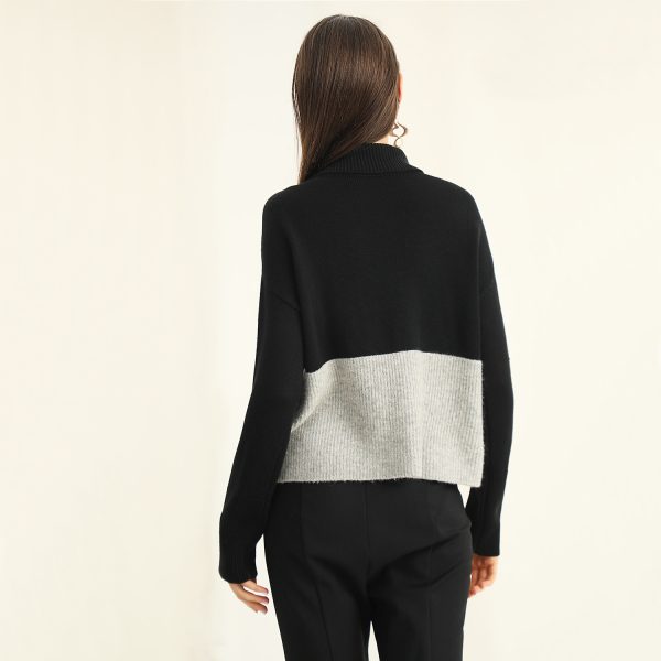 Fashion autumn winter turtleneck women knitted long sleeve thermal pullover knitted sweater