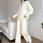 pure color sweaters designer two piece set women two piece set women clothing knitwear loungewear set