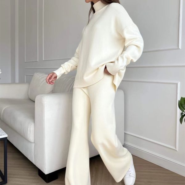 pure color sweaters designer two piece set women two piece set women clothing knitwear loungewear set