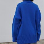 Turtleneck Knitted Solid color knitwear Long Oversize Tops Designer Women's Sweater