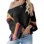 spring summer women's knitwear off shoulder collar bat sleeve sweaters hollow out pullover jumpers
