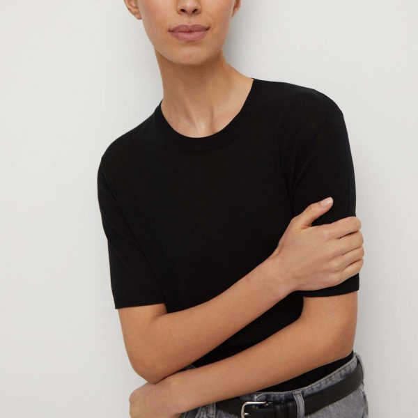 spring summer casual basic knitwear o-neck short sleeve loose knitted women elegant sweaters