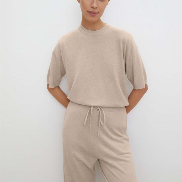 spring summer casual basic knitwear o-neck short sleeve loose knitted women elegant sweaters