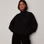 Turtleneck Knitted Solid color knitwear Long Oversize Tops Designer Women's Sweater