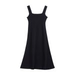 New design square collar sleeveless slim fit knitwear women elegant pullover A-line midi knit dress