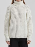 High quality turtleneck knitwear Long Sleeve pure color Knitted oversize thick elegant sweater women