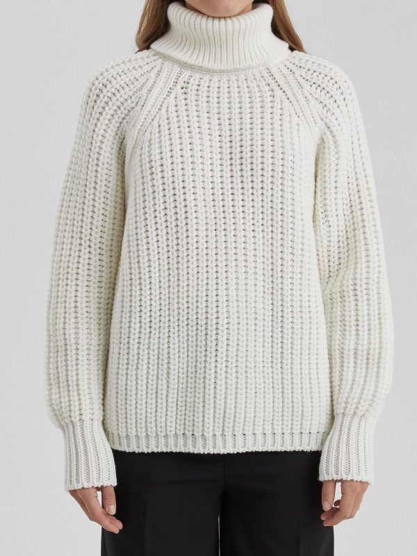 High quality turtleneck knitwear Long Sleeve pure color Knitted oversize thick elegant sweater women