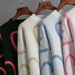 Hot selling Casual Valentine's Day Long Sleeve Knitwear Color Blocking Knitted Loose Heart Pullover Women Sweater