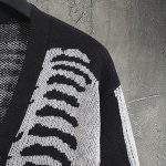knitwear single-breasted v neck jacquard knitted sweaters oversize skull halloween cardigans women