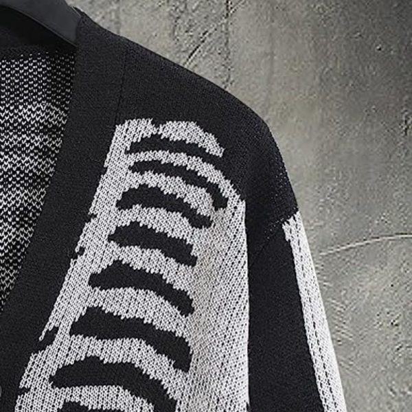 knitwear single-breasted v neck jacquard knitted sweaters oversize skull halloween cardigans women
