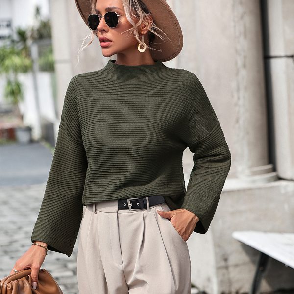 New style round neck Temperament high quality loose pullover solid color knitwear oversize women elegant sweaters