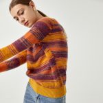 autumn winter thicken tie-dye printed crew neck knitwear long sleeve slim fit casual knit baby mohair sweaters