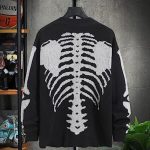 knitwear single-breasted v neck jacquard knitted sweaters oversize skull halloween cardigans women