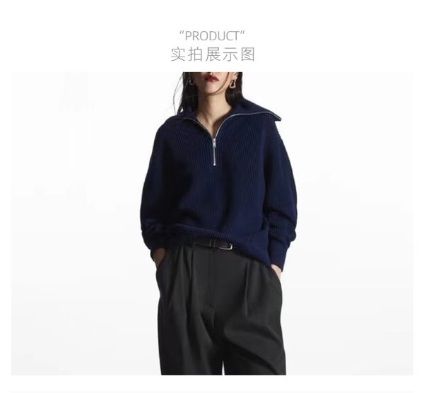lapel collar knitwear women lantern sleeve striped casual oversize elegant knitted sweater tops