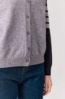Knitwear round neck Four stripes sweaters coat oversize women casual single-breasted cardigans