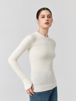 Merino Wool small V-neck knitwear Autumn winter silk wool elegant sweaters knitted basic sweaters top