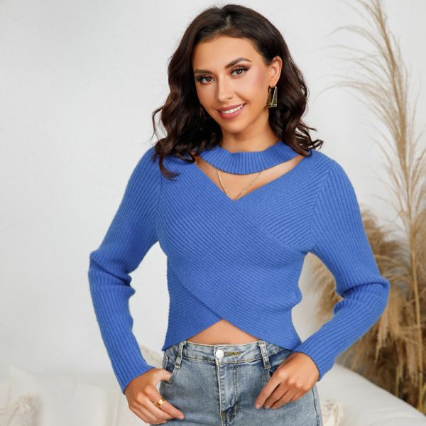 clothing Elegant Knitwear round neck long sleeve v neck bodycon sweaters women pullover jumpers