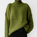 Turtle neck women solid color winter autumn oversize pullover casual Knit sweater