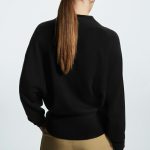 V neck single-breasted sweaters coat slim fit waist jumpers solid color elegant women cardigans