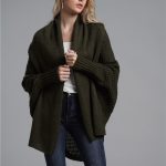 women fashion solid color elegant sweaters coat plus size batwing sleeve oversize cardigans