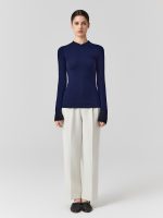 Merino Wool small V-neck knitwear Autumn winter silk wool elegant sweaters knitted basic sweaters top
