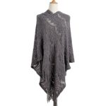 New Arrival Mid-length crocheted hollow out irregular tassel capes knitted pullover sweater women's shawl