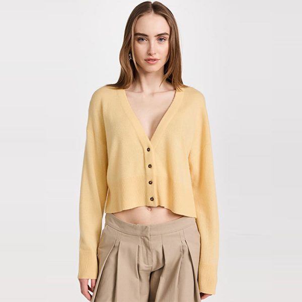 Heavy weight Spring autumn women's cardigan solid color casual cashmere Knitwear mujer single-breasted sweater