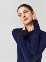 Merino Wool small V-neck knitwear Autumn winter silk wool elegant sweaters knitted basic sweaters top