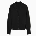 V neck single-breasted sweaters coat slim fit waist jumpers solid color elegant women cardigans