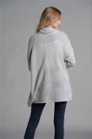 New arrival rolled collar jumper casual loose pure color winter autumn long sleeve women sweaters