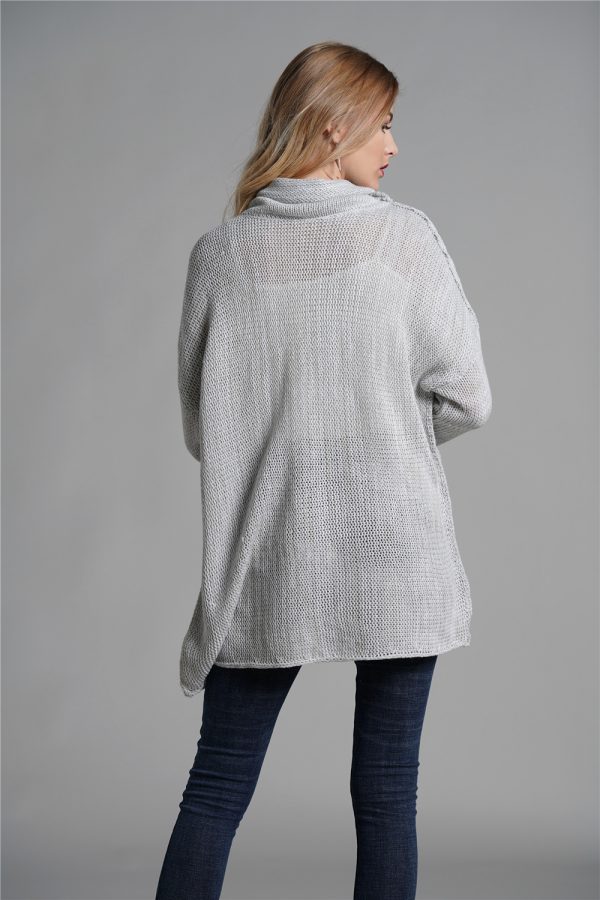 New arrival rolled collar jumper casual loose pure color winter autumn long sleeve women sweaters